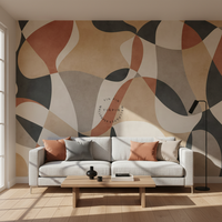 Papier peint mural amovible imperméable pour la décoration de la maison, art abstrait géométrique bohème