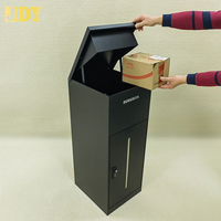 Boîte à colis de jardin polyvalente JDY avec serrure à combinaison à empreintes digitales, boîte aux lettres en acier, utilisation domestique, belle composition de jardin