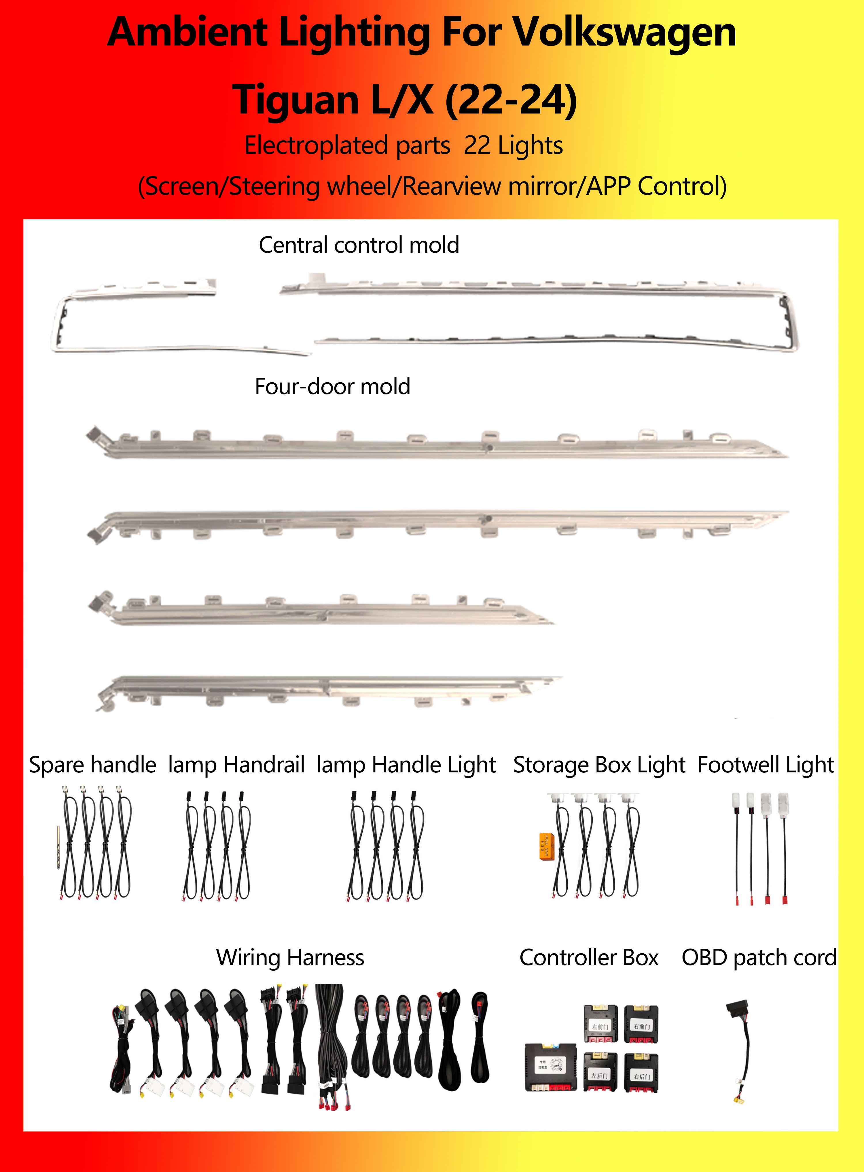 Pièces électroplaquées Volkswagen Tiguan L/X RGB 22 lumières