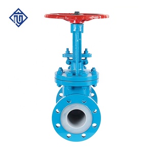 Cast Steel PTFE Lined Rising Stem Flanged Gate for Media Z41F46-16C Cast Steel / WCB Body With Full Fluoroplastic (FEP/F4 - Product Image 1