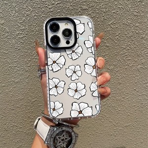 Cover per Telefono con Fiori Bianchi OEM di Fabbrica per 16 15 Pro 11 12 13 14 Pro XS <span class=keywords><strong>XR</strong></span> 7 8 Plus, Antipolvere e Antiurto - Product Image 5