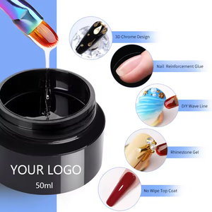 KUDAN Kit d'extension d'ongles en acrylique et <span class=keywords><strong>gel</strong></span> de haute qualité 50g Source de lampe à LED de style français certifiée pour l'utilisation de poly nail art - Product Image 1