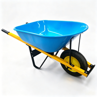 Brouette de chantier professionnelle 400 lbs (180 kg) – Chariot à béton robuste pour la construction avec plateau en acier 100 L – OEM