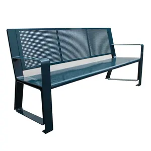 Powder coating perforated steel outdoor garden bench seat park bench furniture