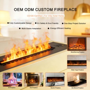 Chimeneas Eléctricas de Alta Gama con Llama de Vapor de Agua Realista, Funcionamiento Silencioso, Estufa Elegante para Decoración del Hogar, para Uso en Hogares y Hoteles - Product Image 6