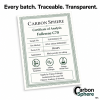 Carbonsphère Fullerène C70 (Buckyball) Pureté 99,9% Poudre Noire Antioxydante CAS115383-22-7 Buckminsterfullerène C70