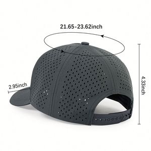 Custom Logo Men Laser Cut Hole Perforated Performance 6 Panel Golf <b>Hat</b>,Waterproof Sport Baseball Cap,5 Panel Cap - Product Image 4