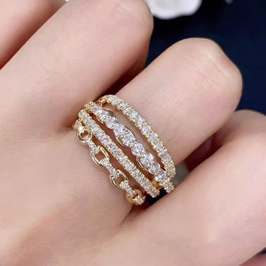 Anello Geometrico Scintillante per Donne, Elegante Gioiello da Dito alla Moda - Product Image 2