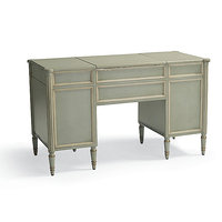 Table console en bois coulé à fermeture douce de luxe avec éléments décoratifs réglables et miroir pour meubles de chambre à coucher
