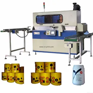 Automatic Two Color Cylinder Screen Printer Printing Machine For Plastic Bottle baby bottle with auto feeding and unloading