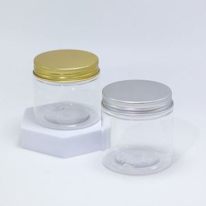 Custom 100ml 200ml 8oz 300ml 12oz 500ml clear White Black Amber Wide Mouth Cosmetic <b>Containers</b> Plastic Pet Jar with <b>Aluminum</b> Lid - Product Image 4