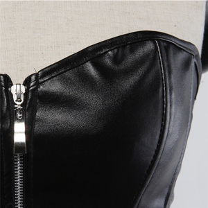 Corsetto di Cuoio nero Con Gonna Faux Gothic Overbust Corsetto Corsetto Sexy <span class=keywords><strong>Lingerie</strong></span> Plus Size Corsetti e Bustier - Product Image 6