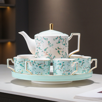 Service à thé en céramique de luxe - Cadeau de mariage et de pendaison de crémaillère - Style luxe léger - Ensembles pour le thé et le café
