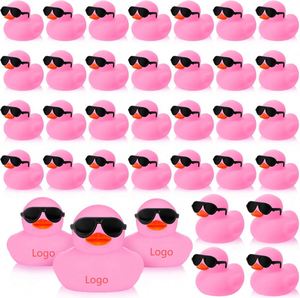 Custom Logo Pink 2 Inch Colorful Yellow Plastic Baby Bath Duck Squeeze-and-Squeak Toy for Children <b>Small</b> <b>Gift</b> - Product Image 1
