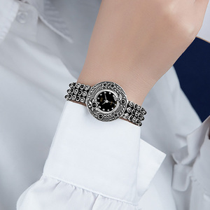 Ladies Classic Crystal 925 Sterling Silver Quartz Watch Bling Silver Elegante <span class=keywords><strong>Bracelet</strong></span> Women Watch - Product Image 5
