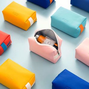 Customized Logo Travel Cosmetic Makeup Bag Large Capacity Waterproof PU Leather Multifunctional Storage Cute Zipper Promotions - Product Image 1