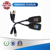Connecteur d'émetteur-récepteur à paire torsadée de données vidéo/Audio CCTV BNC BALUN RJ45 noir populaire