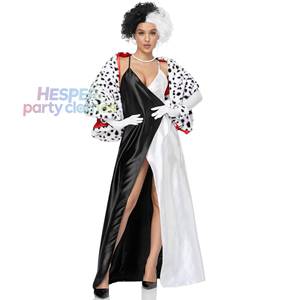 Disfraz de Bruja Blanco y Negro de Cruella Dalmatians de Halloween de HP M-XL, Disfraz para Representaciones Escénicas - Product Image 1