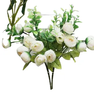 एसपीआर सस्ते थोक कृत्रिम रेशम गुलाब कली फूल मिनी पार्टी घर सजावटी फूल व्यवस्था के लिए गुलदस्ता