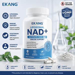 Suplemento Dietético Herbal Liposomal NAD+ 1000 mg de Marca Privada, Cápsulas Vegetarianas, Apoyo Inmunológico, Fórmula Avanzada - Product Image 1