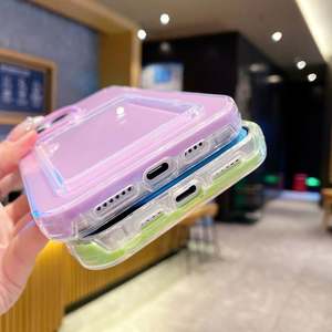 Funda Transparente para Teléfono con Ranuras para Tarjetas, para iPhone 16 15 14 Plus 13 12 11 Pro Max, Cartera Tipo Caramelo, Bolsillo para Fotos, Funda 2 en 1 de TPU Suave - Product Image 3