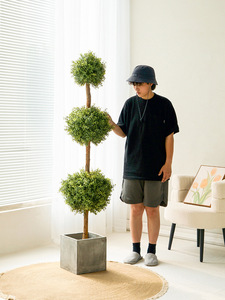Planta Artificial <span class=keywords><strong>de</strong></span> Simulación, Flor Esférica <span class=keywords><strong>de</strong></span> Seda para Interiores, Adorno Creativo Grande para Sala <span class=keywords><strong>de</strong></span> Estar, Bonsái <span class=keywords><strong>de</strong></span> Milán, Árbol Artificial Decorativo - Product Image 5