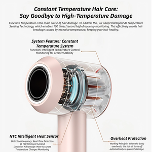 Set Ds 5 pezzi ad alta velocità 110K RPM ventilatore senza sede e asciugacapelli ionico compatto per saloni e automobili - Product Image 5