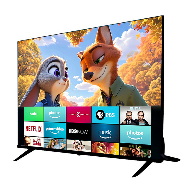 Full HD LED Smart TV Qled Tv Televisores Custom Logo Brand 32,40,43,50,55,65,75,85,100,110Inch Android 14 Wi-Fi Built-In Speaker