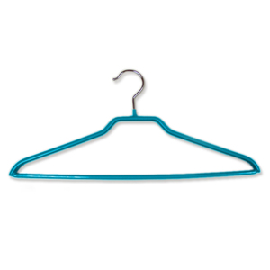 Simple Teal Blue outdoor camping / temporary hanging PVC Coated Iron Wire Metal Clothes <b>Hanger</b> - Product Image 1