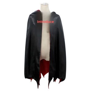 <strong>Devil</strong> Horn Reversible Black <strong>Red</strong> Satin Cape Hooded Vampire Cloak <strong>Halloween</strong> Cosplay <strong>Costume</strong> - Product Image 3