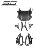 Jupes latérales et prises d'air latérales de garde-boue arrière en fibre de carbone sèche SD de haute qualité pour kit carrosserie style OEM Ferrari SF90, haute performance