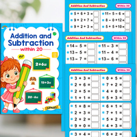 Cahier d'exercices de mathématiques pour la maternelle : Addition et soustraction jusqu'à 20 – Livre d'apprentissage préscolaire pour enfants