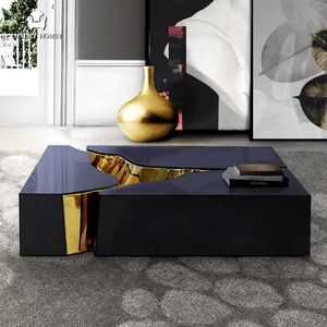 Table basse moderne italienne en acier inoxydable, centre de table de luxe pour salon, mobilier de villa - Product Image 4