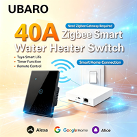 Interrupteur intelligent UBARO 40A 118Type Zigbee pour chaudière et chauffe-eau, compatible avec l'application, commande vocale Alexa, programmation, panneau tactile mural, Smart Life