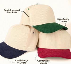 Casquettes de golf classiques à profil moyen, bicolores, en toile vierge à 5 panneaux, pour toutes les saisons, personnalisables avec broderie, fermeture snapback – Vente en gros - Product Image 3