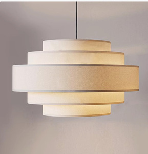 Alta calidad Home Hotel Villa Project decorativo creativo moderno Beige tela Interior Led suspensión colgante Luz - Product Image 3