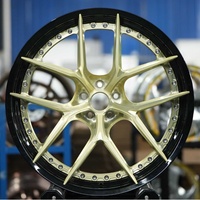Rines Forjados GW 6061-T6 en Oro Champán, Juego de 2 Piezas, 18 19 20 21 22 Pulgadas, Diseño Blade Star Spoke Deep Barrel, 5x112 5x114.3 para BMW M, Rines de Lujo