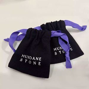 Hot Selling Custom Logo Printed 100% Organic Cotton Double <b>Drawstring</b> Bag Promotional <b>Pouch</b> for Gift Packing - Product Image 5