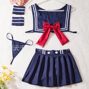 Conjunto de uniforme de marinero lindo y dulce, lencería sexy, estilo universitario dulce e inocente, uniforme de marinero, cuello marinero - Product Image 1