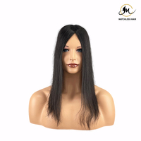 Topper capillaire en soie, cheveux humains vierges chinois, à clipser, pour cheveux clairsemés, densité 120%