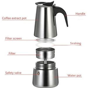 Cafetière à expresso Hyri Hot Custom en acier inoxydable, pour cuisinière, 6 tasses, cafetière italienne, percolateur, moka pot - Product Image 5
