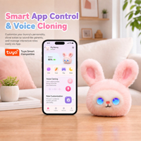Peluche interactive interactive avec fonction vocale, adorable lapin compagnon apaisant avec veilleuse douce et lumineuse, cadeau éducatif pour enfants