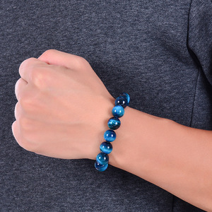 Natural Tiger's Eye Stone <b>Bracelet</b> 6MM 8MM 10MM <b>Ball</b> Beads Single Strand Unisex Jewelry Gift - Product Image 3