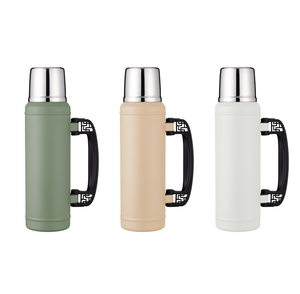 Botella portátil para beber agua de viaje para acampar de 1200ml, frasco de vacío de doble pared con asa, <span class=keywords><strong>lata</strong></span> con taza de Yerba <span class=keywords><strong>Mate</strong></span> como juego - Product Image 2