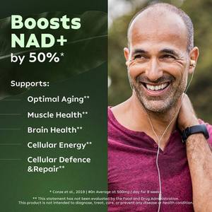 Capsules de nicotinamide riboside et de resvératrol les plus vendues - Complément alimentaire pour améliorer la densité osseuse, 80 comprimés - Product Image 2