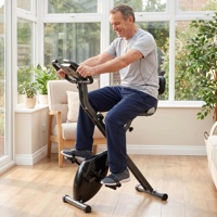 Vélo d'exercice vertical pliable et compact à volant d'inertie magnétique ultra-silencieux pour chambre à coucher, gain de place