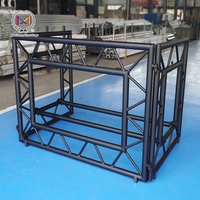 Meilleures ventes : Cabine de DJ portable pliable en alliage d'aluminium noir et blanc pour support de haut-parleur avec barre supérieure, table d'événement à vendre