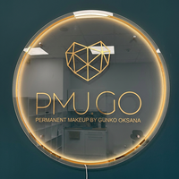 Insegna LED Neon Personalizzata da Parete, Luce Retroilluminata Circolare in Acrilico, Insegna Pubblicitaria IPX6 Impermeabile con Telecomando per Interni