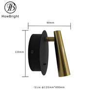 Lampe murale LED en aluminium à vente chaude, 3W, angle de faisceau réglable, lumière de lecture de chevet intérieure pour salle de repos, salon