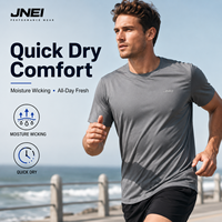 Chemise à col rond pour homme JNEI Fast Supply 150 g/m², séchage rapide, respirante, protection solaire, idéale pour les voyages d'été